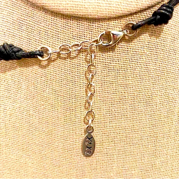 EXEX | CLAUDIA AGUDELO Carnelian Cabochon Sterling Silver Leather Necklace - Picture 5 of 6